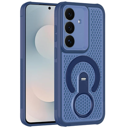 Phone Case for Samsung Galaxy S25 FE, S25 Fan Edition Magnetic Honeycomb Hybrid Rugged Armor Ring Kickstand Dual Layer Shock Absorbing Hard PC Soft TPU Cover