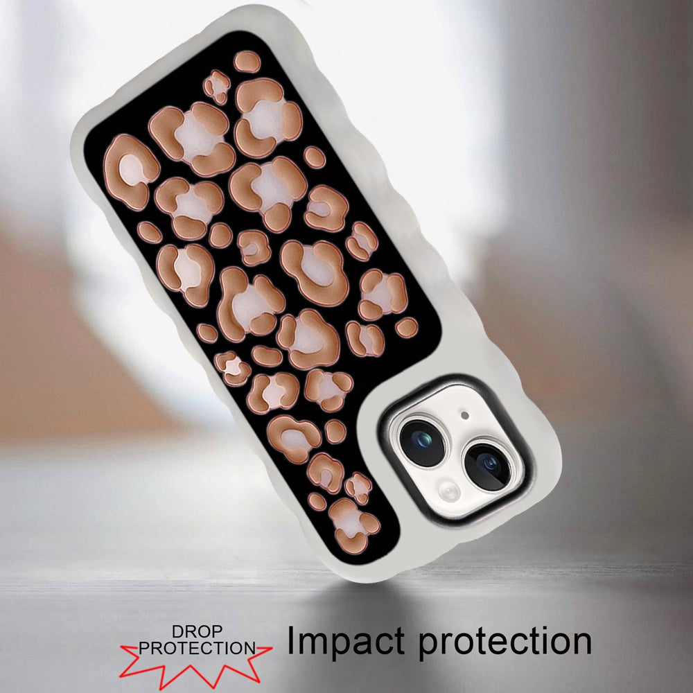 Phone Case for iPhone 15 Plus Fashionable Silicone Textured Decorative Design Pattern Protective Rubber TPU Hybrid Protection Cover