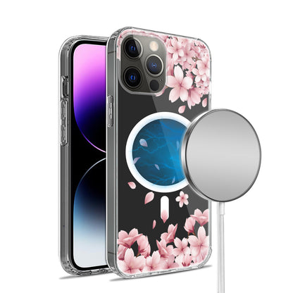 For Apple iPhone 16 Plus (6.7") Hybrid Flower Design Stylish Fashion Thick Hard MagSafe Compatible Shockproof Case Cover