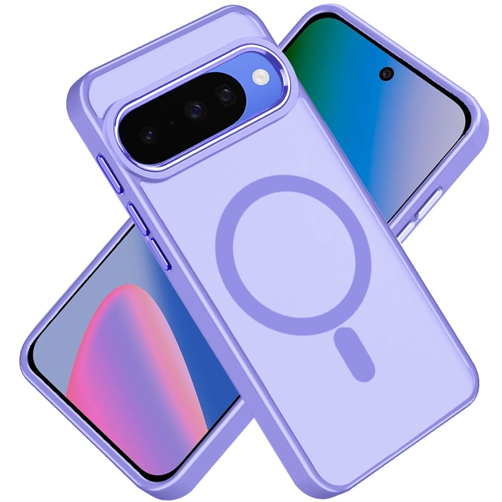 Phone Case for Google Pixel 11 / 11 Pro Clear Acrylic Magnetic Circle Shockproof Hybrid Metal Button TPU Drop Protection Rugged Slim Durable Armor Cover