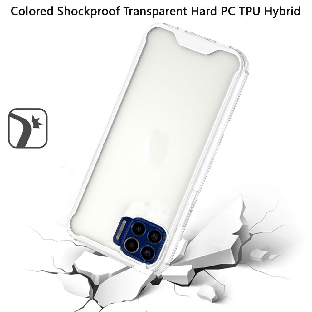 For Samsung Galaxy A17 5G Clear Colored Shockproof Transparent Hard PC + Rubber TPU Hybrid Bumper Shell Slim Protective Case Cover Clear+Clear