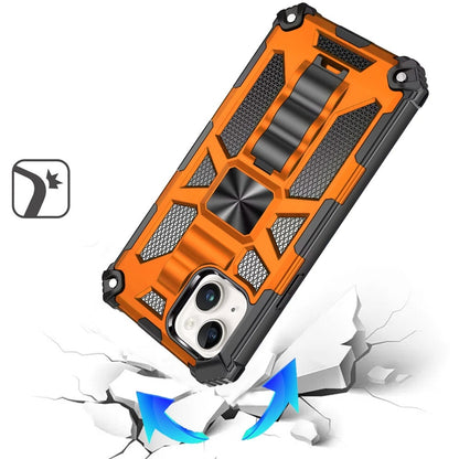 For iPhone 12 / iPhone 12 Pro (6.1") Hybrid Shockproof [Military Grade] Rugged Protective with Magnetic Car Mount & Invisible Stand Case Cover Cosmic Orange