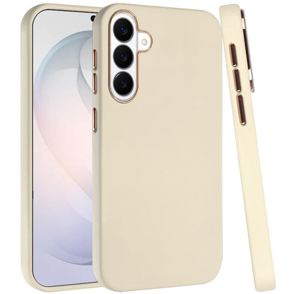 Phone Case for Samsung Galaxy S26 FE /S26 Fan Edition Hybrid Silicone TPU Rubber Chromed Edge TPU Bumper Reinforced Corners Shock Absorbing Protection Cover