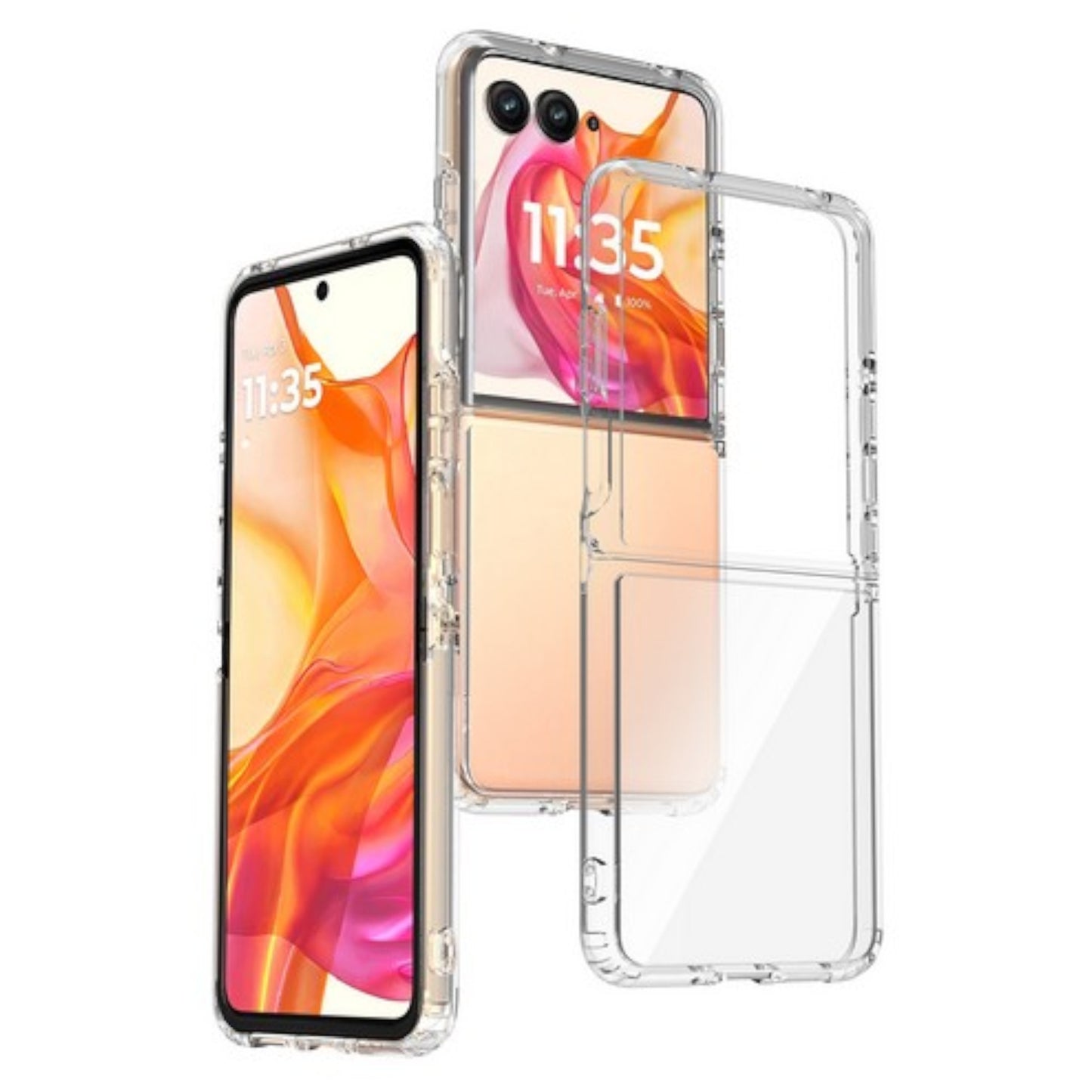 Phone Case Cover for Motorola Razr+ PLUS 2026 Acrylic Hybrid Clear Hard Back Cover Slim Thin Fit TPU Hard PC with Frame Bumper Protection Cover Transparent