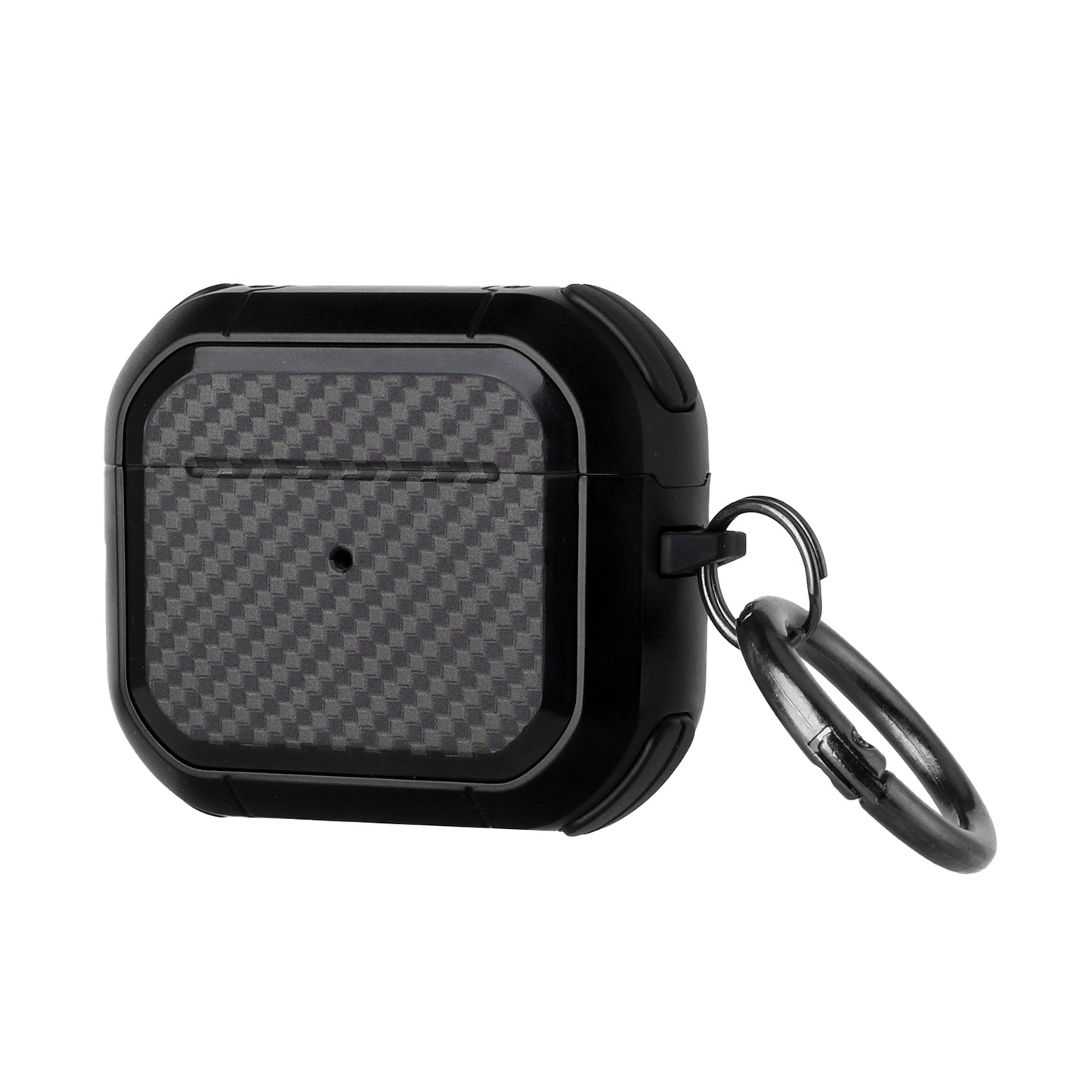For Airpods Pro 3 (2025) Full-Body Rugged Protective Carbon Fiber with Keychain [Front LED Visible] Hybrid Slim Shockproof Case Cover