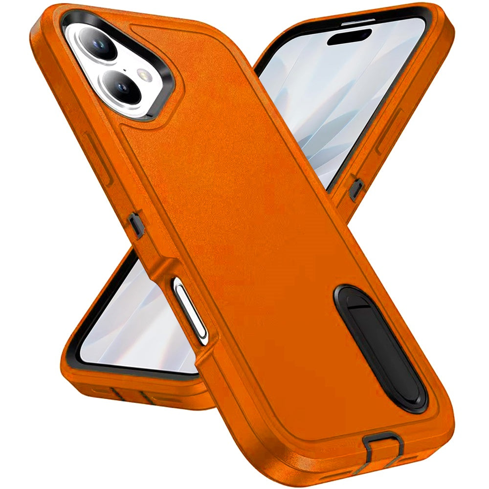 For Apple iPhone 17 Hybrid 3 Layers Hard 3in1 Shockproof with Kickstand Heavy Duty Hard TPU Rubber Anti-Drop Case Cover