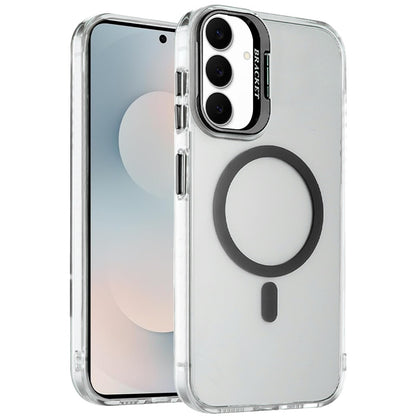 For Samsung Galaxy S25 FE /S25 Fan Edition Magnetic Back MagSafe Compatible Transparent Hybrid Drop Protection with Metallic Camera Stand Case Cover