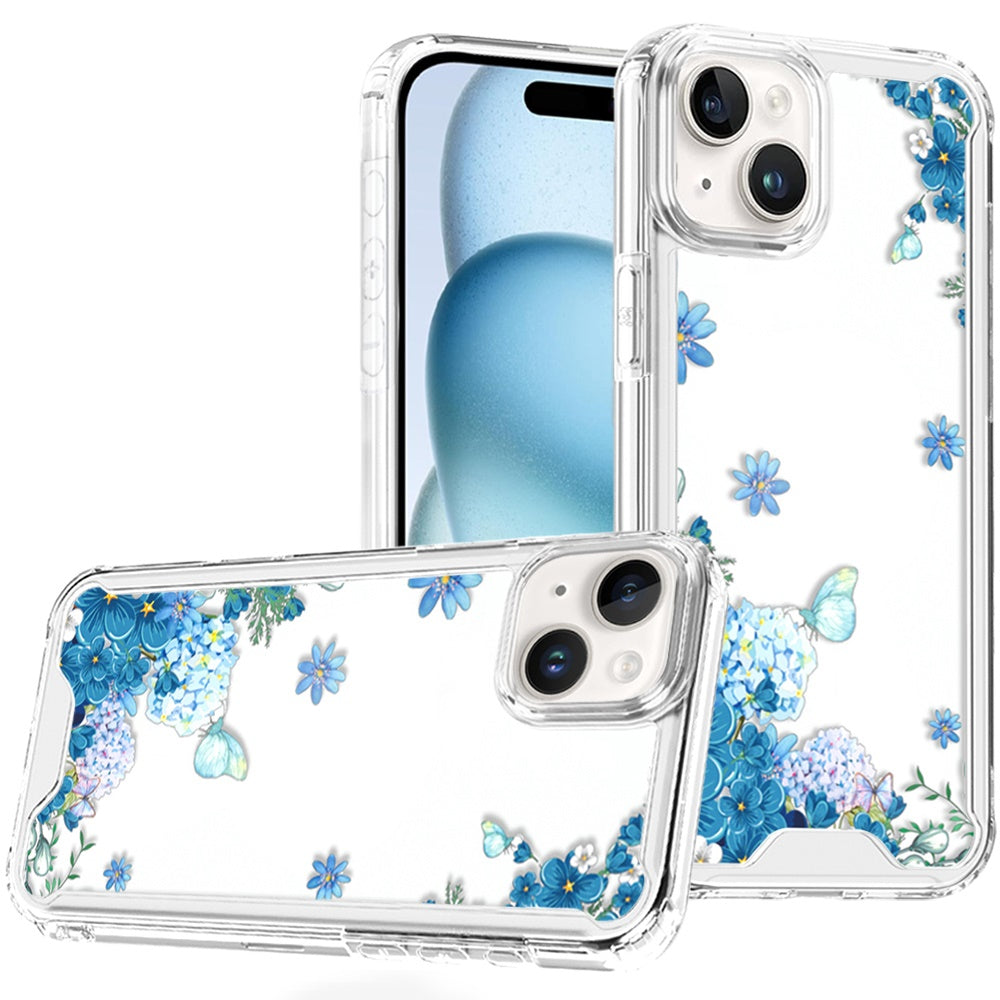For iPhone 15 (6.1") Beautiful TPU Design, Slim Shockproof Soft Cover for Women and Girls, Stylish Protective Case Cover