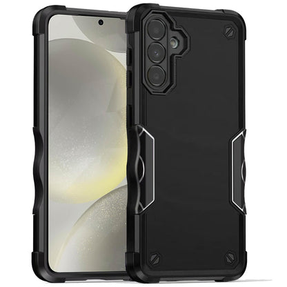 For Samsung Galaxy S22+ / S22 Plus Slim Tough Shockproof Hybrid Heavy Duty 2in1 Dual Layer TPU Bumper Rugged Rubber Defend Armor Case Cover Black