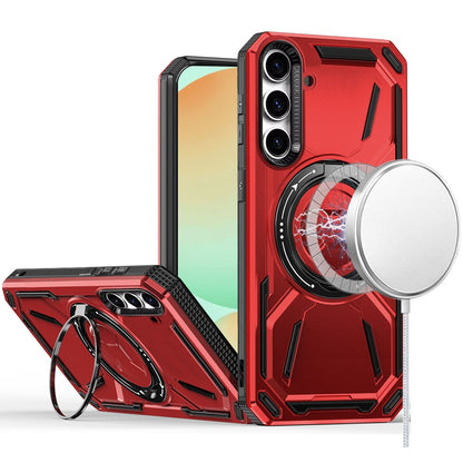 For Samsung Galaxy S24 Fan Edition /Galaxy S24 FE Hybrid Magnetic Ring and 360° Rotational Kickstand with MagSafe Compatible, Military Grade Drop Protection Case Cover