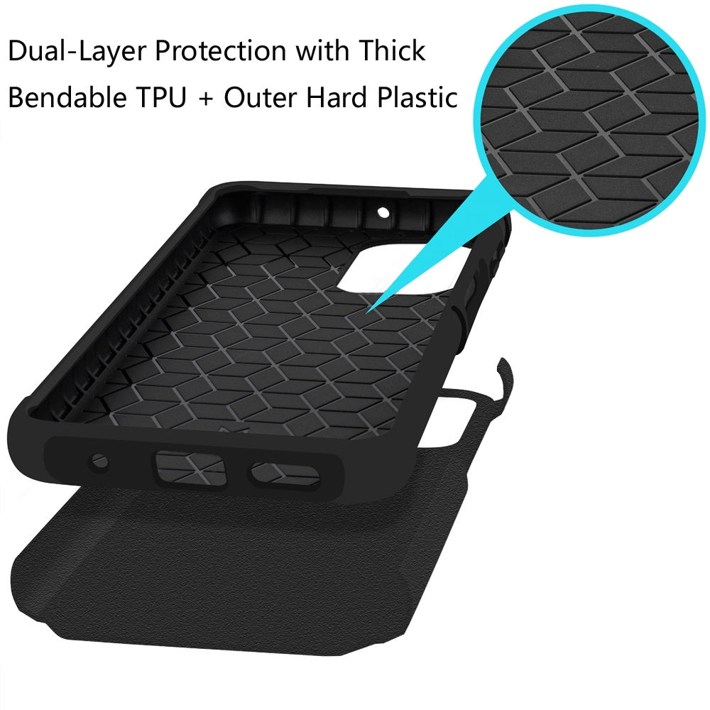 Phone Case for TCL K32 5G, TCL K33 5G Slim Tough Shockproof Heavy Duty Hybrid Armor Anti Slip Durable Grip Dual Layer TPU Protective Hard Shell Cover