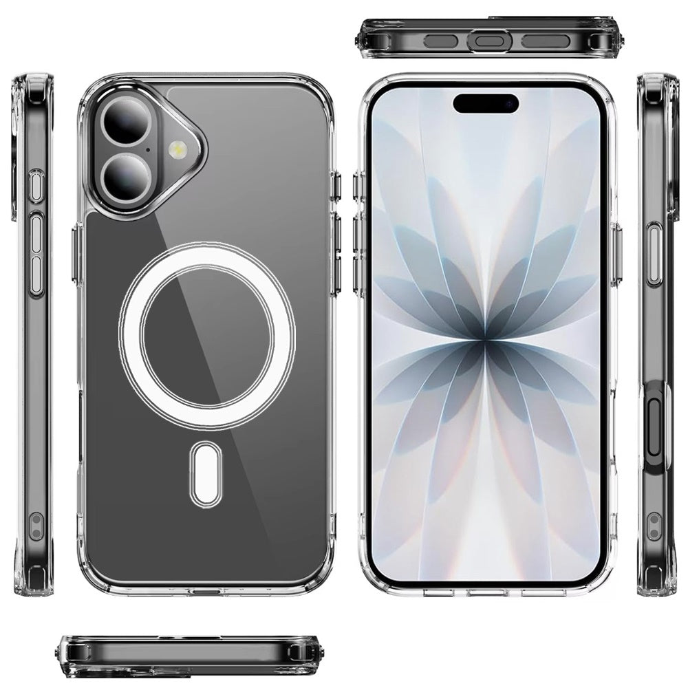 For Apple iPhone 17 (6.3") Clear Magnetic Case with Built-in Magnets Compatible with MagSafe Slim Soft TPU Bumper Case Cover Clear