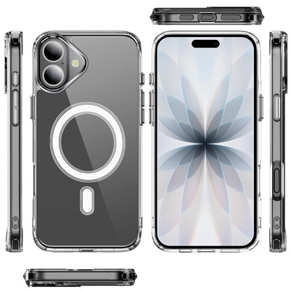 For Apple iPhone 17 (6.3") Clear Magnetic Case with Built-in Magnets Compatible with MagSafe Slim Soft TPU Bumper Case Cover Clear