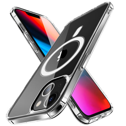 For Apple iPhone 16e Clear Magnetic Case with Built-in Magnets Compatible with MagSafe Slim Soft TPU Bumper Case Cover Transparent