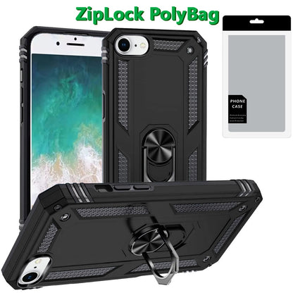 For Apple iPhone 17E /16E Hybrid Shockproof Durable 360 Degree Rotatable Ring Stand Holder Kickstand Fit Magnetic Car Mount Case Cover