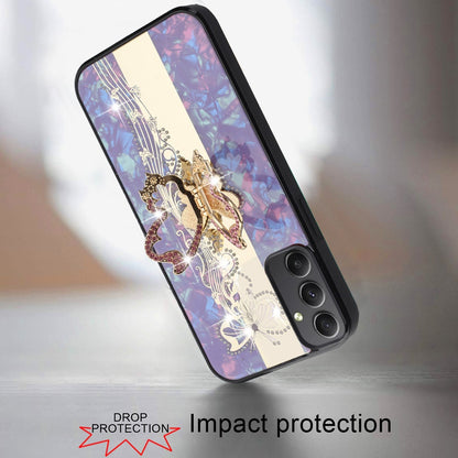 For Motorola Razr Ultra 2025 Diamonds 3D Butterfly Bling Sparkly Glitter Ornaments Engraving Hybrid with Stand Fashion Case Cover Enchanted Butterfly Purple