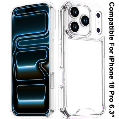 Phone Case for Apple iPhone 18 Pro Shockproof Transparent Hard PC TPU Hybrid Durable Frame Gummy Protective Slim Grip Lightweight Cover