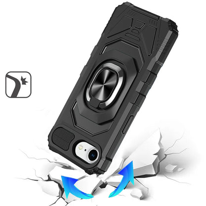 For Apple iPhone 17E /16E Hybrid Dual Layer with 360° Rotate Magnetic Ring Stand Holder Kickstand TPU Rugged PC Shockproof Case Cover