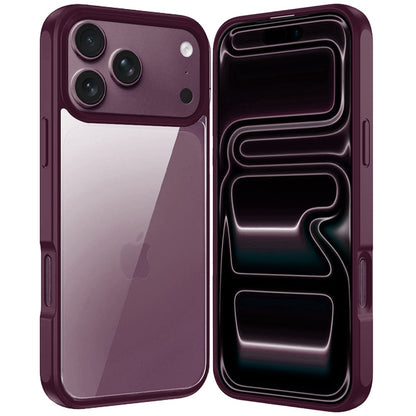 Phone Case for Apple iPhone 18 Pro Max/ iPhone 17 Pro Max Transparent Thick 2.0mm Hybrid Shockproof Rubber TPU Protective Slim Fit Grip Durable Clear HQ Design Cover Purple