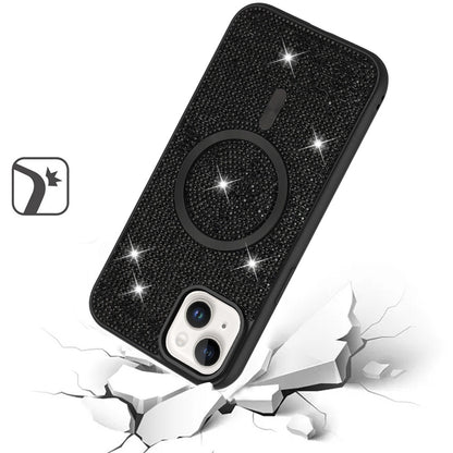 For Motorola Moto G Stylus 5G 2025 Sparkly Diamond Bling Case Rhinestone Skin Hybrid with Magnetic Circle, MagSafe Compatible Case Cover