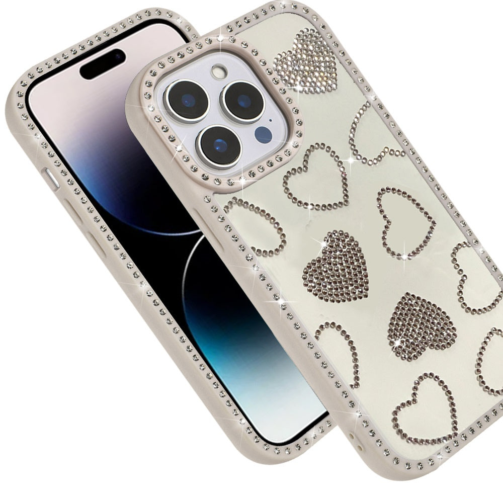 For Samsung Galaxy S26 Spread Love Glitter Shimmer Bling Diamond Edge Hybrid Drop Protection Shockproof Design Case Cover