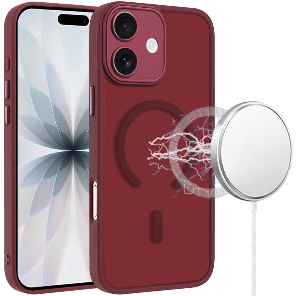 Phone Case for Apple iPhone 17 (6.3") Matte Frosted Magnetic Hybrid Hard PC Soft TPU Camera Protection Slim Shock Absorbing Anti Fingerprint Cover