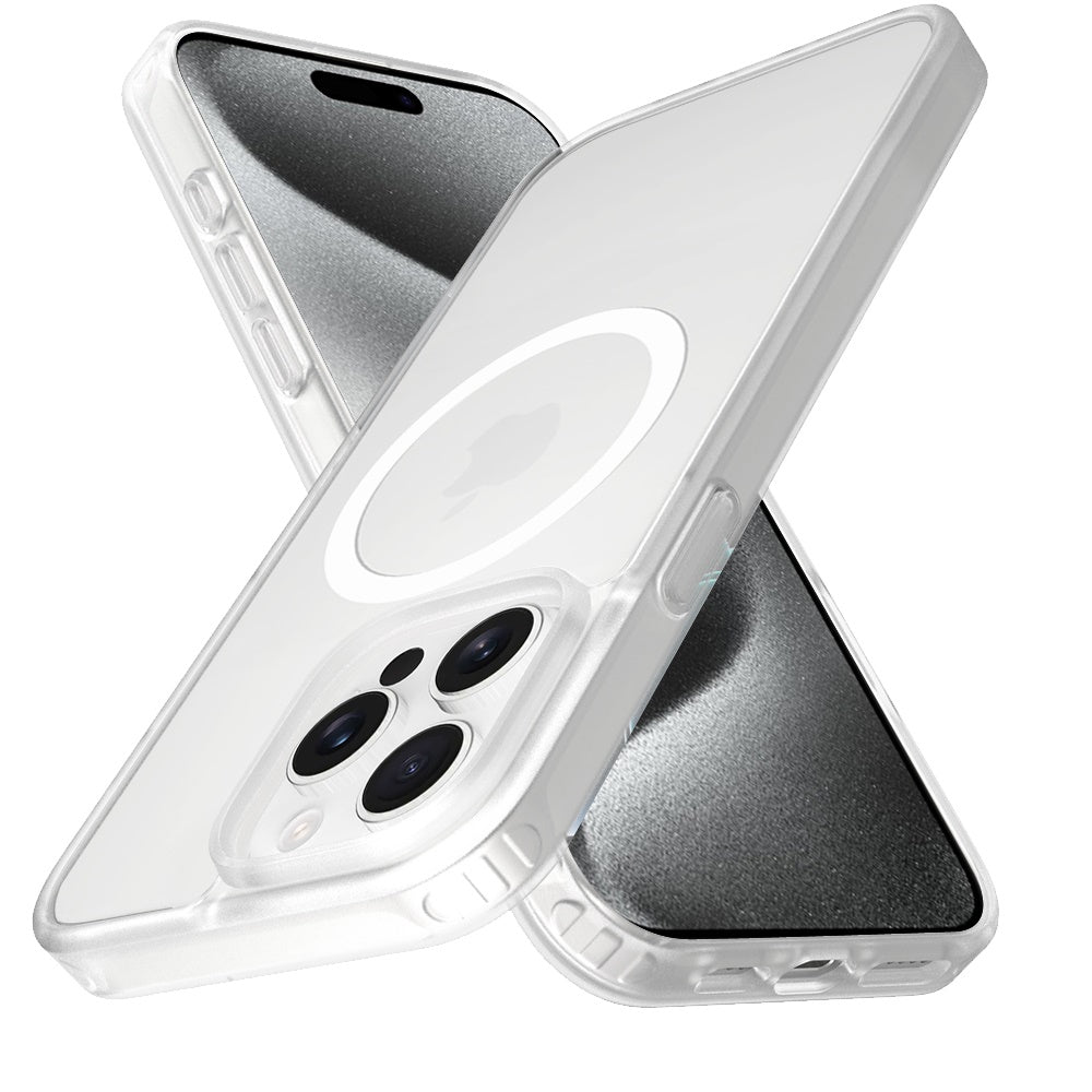 For Apple iPhone 15 Pro Max MagSafe Compatible Case Hybrid Soft TPU Bumper Hard Translucent Matte Back Slim Shockproof Case Cover