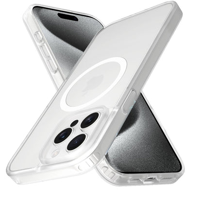 For Apple iPhone 15 Pro Max MagSafe Compatible Case Hybrid Soft TPU Bumper Hard Translucent Matte Back Slim Shockproof Case Cover