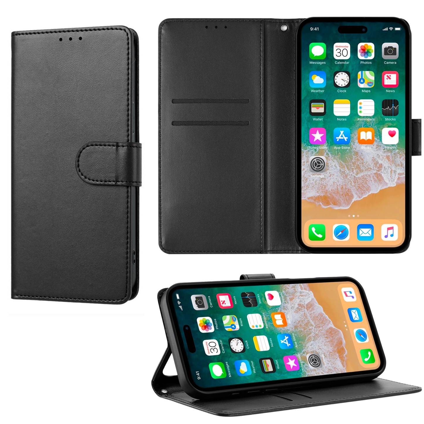 Phone Case for Samsung Galaxy S26 FE /Fan Edition Leather Wallet Folio Credit Card Holder with Magnetic Closure Wrist Strap Classic Flip Design Storage Slots Cover