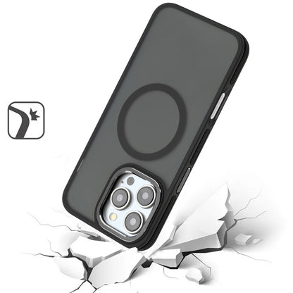 For Apple iPhone 16e Frosted Translucent Back Hybrid Case with Magnetic Circle; MagSafe Compatible, Military Grade Shockproof, Slim Design Case Cover