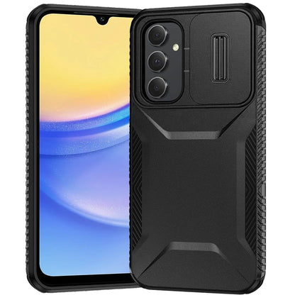 For Samsung Galaxy A15 5G Slim Fit Shockproof Hybrid with Slide Camera Window Covering, Rugged Tpu Silicone Hard PC Bumper Case Cover