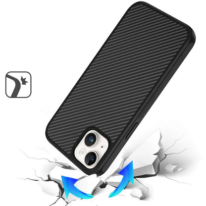For Apple iPhone 16 Pro Max Carbon Fiber Design with Magnetic HQ 2.0mm Thick Hybrid Shockproof Rubber Hard PC Case Cover