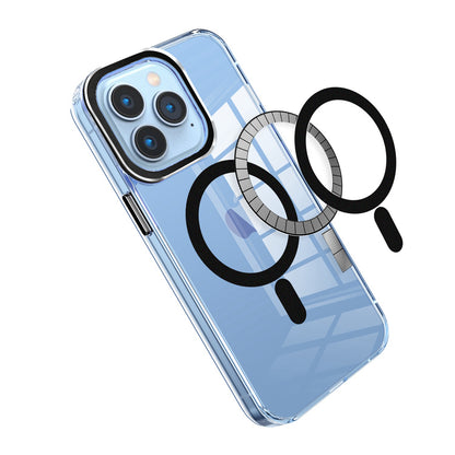 For Samsung Galaxy S25+ /S25 Plus /S24+ Plus Clear Transparent Case Matching Circle Design, Hybrid TPU Hard Shell, Support Magsafe Charger Case Cover
