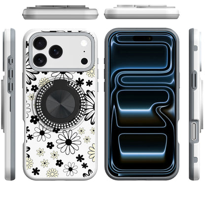 Phone Case for Apple iPhone 18 Pro Max Magnetic Ring Stand Matte Metal Hybrid Car Mount Friendly Shockproof Rotational Grip Diamond Design Pattern Cover