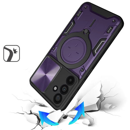 Phone Case for Samsung Galaxy S26 FE /Fan Edition Magnetic Ring Stand Shockproof Hybrid Full Camera Slide Guard Anti Slip Heavy Duty Protective Armor Cover