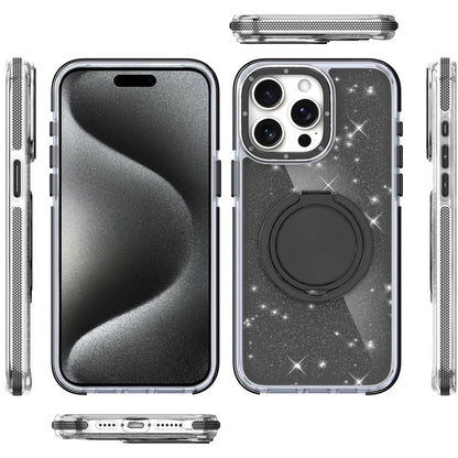 For Samsung Galaxy S26+ / S26 Plus Slim Bling Glitter Sparkly Shimmer Hybrid with Magnetic Ring and 360° Rotational Stand [Compatible with Magsafe] Case Cover