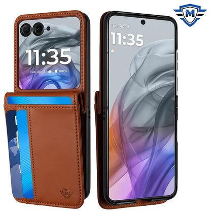 For Motorola Razr 2025 Premium Pouch PU Leather Wallet with Credit Card ID Slots Storage Holder Pocket Hybrid Flip Case Cover