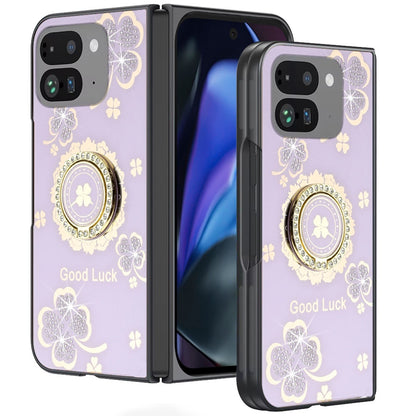 For Google Pixel 9 Pro Fold Diamonds 3D Butterfly Bling Sparkly Glitter Ornaments Engraving Hybrid with Stand Fashion Case Cover Enchanted Butterfly Red