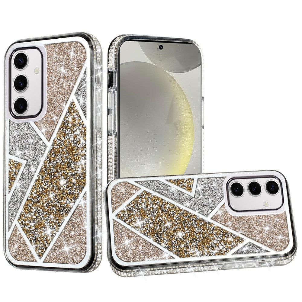 For Samsung Galaxy S25 Ultra Cute Fancy Fashion Glitter Bling Case - Diamond Rhinestone Sparkly Hybrid Rugged TPU Bumper Case Cover