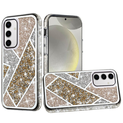 For Samsung Galaxy S25 Ultra Cute Fancy Fashion Glitter Bling Case - Diamond Rhinestone Sparkly Hybrid Rugged TPU Bumper Case Cover