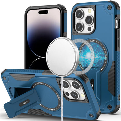 For Samsung Galaxy S25 /S24 Magnetic Invisible Kickstand Holder with Magsafe, Slim Fit Shockproof Hybrid Military Grade Heavy Duty Case Cover
