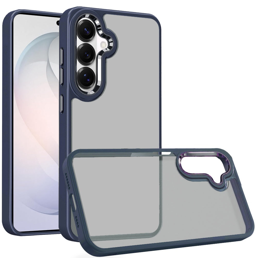 Phone Case for Samsung Galaxy S26 FE /S26 Fan Edition Transparent Thick Acrylic Hybrid Metal Buttons Shockproof Rubber TPU Slim Durable Grip Protective Cover