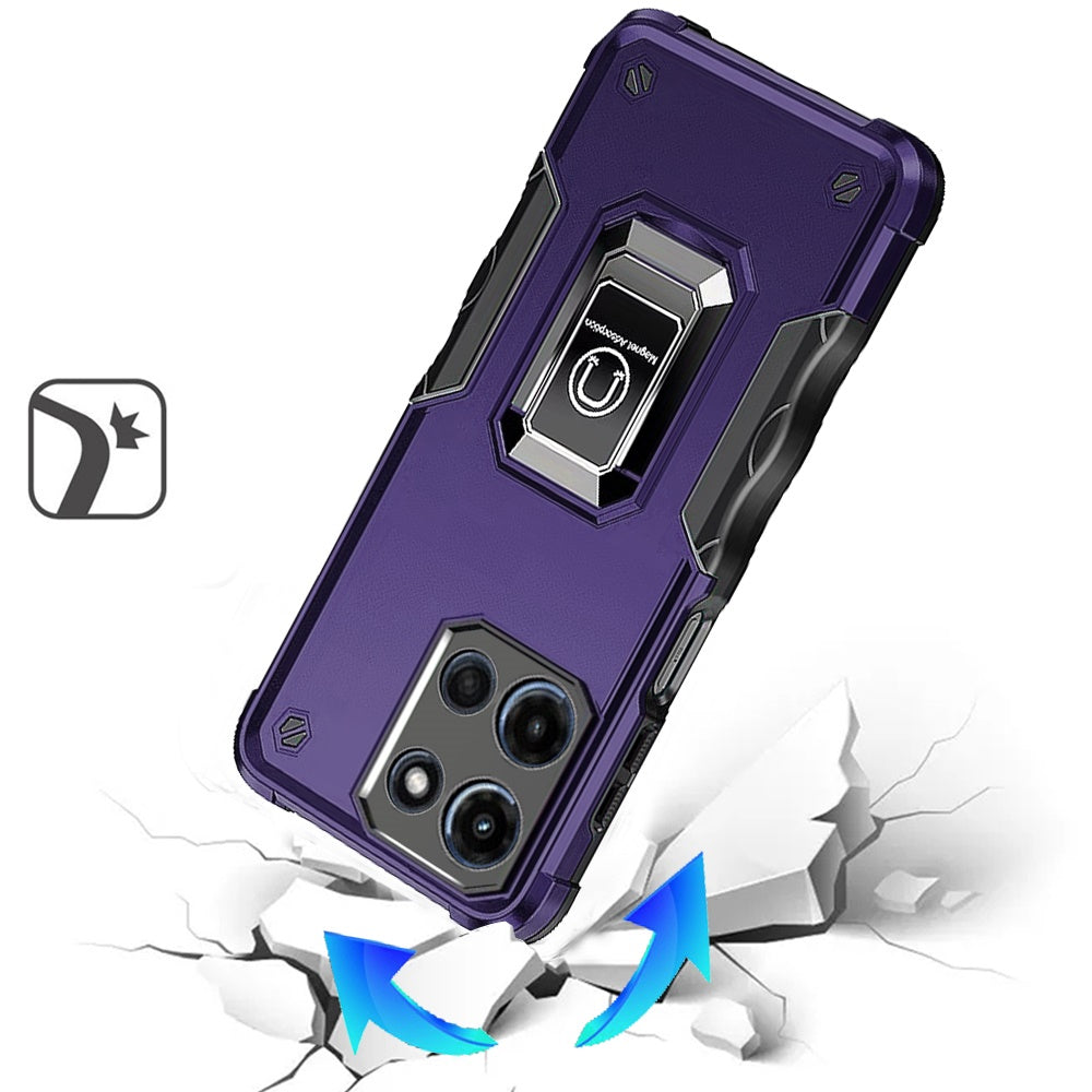 For Motorola Moto G 5G 2025 Hybrid Stand Magnetic Ring Holder Kickstand Heavy Duty Rugged Drop Silicone & Hard PC Shockproof Case Cover