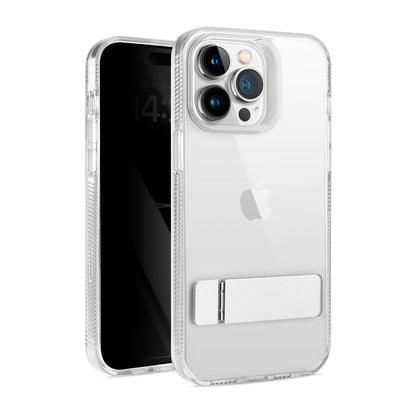 For Samsung Galaxy S25 Ultra Transparent with Sturdy Metal Kickstand Hybrid Dual Layer Tough Shock-Absorbent Slim Fit Hard PC + TPU Case Cover Clear