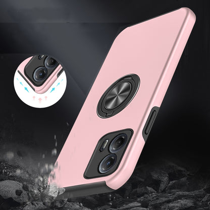 For Motorola Moto G Power 5G 2024 Hybrid 360 Degree Rotatable Metal Invisible Ring Stand Holder Slim Fit Magnetic Car Mount Shockproof Case Cover Dark Purple