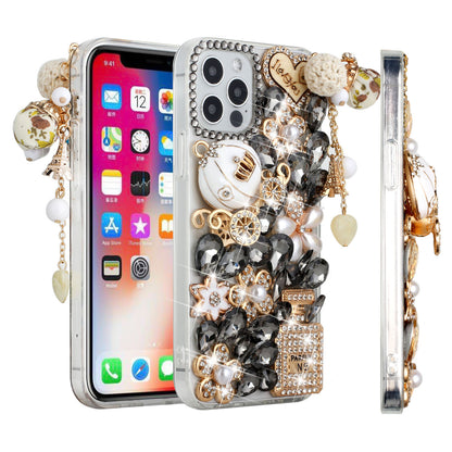 For Apple iPhone 17E /16E Bling Crystal 3D Full Diamonds Luxury Sparkle Rhinestone Hybrid Case Cover