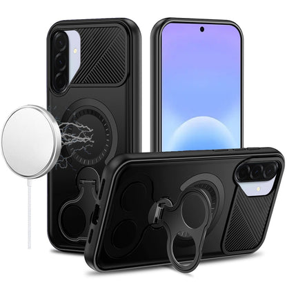 Phone Case for Samsung Galaxy A57 Magnetic 2 Ring Stand Car Mount Friendly Shockproof Rugged Grip Armor Dual Ring Kickstand Heavy Duty Hybrid Cover