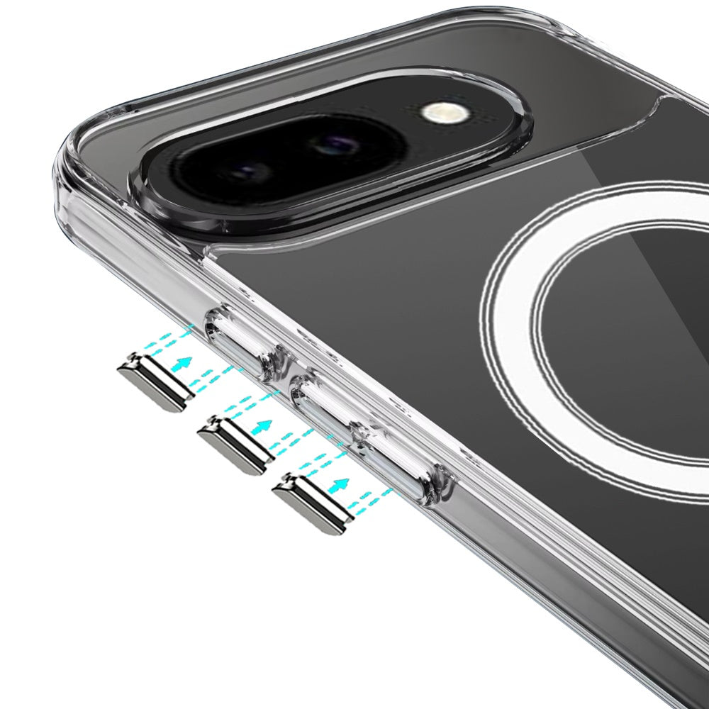 For Google Pixel 10a Clear Magnetic Case with Built-in Magnets Compatible with MagSafe Slim Soft TPU Bumper Case Cover Clear