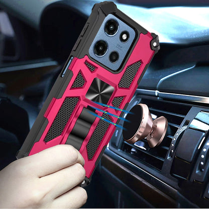 For Motorola Moto G 5G 2026/2025 Hybrid Shockproof [Military Grade] Rugged Protective with Magnetic Car Mount & Invisible Stand Case Cover Cosmic Orange