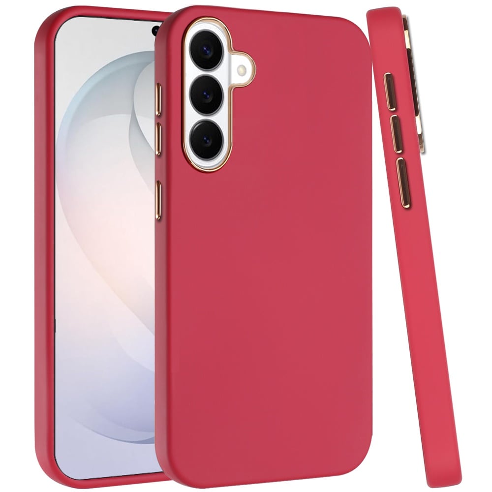Phone Case for Samsung Galaxy S26 FE /S26 Fan Edition Hybrid Silicone TPU Rubber Chromed Edge TPU Bumper Reinforced Corners Shock Absorbing Protection Cover